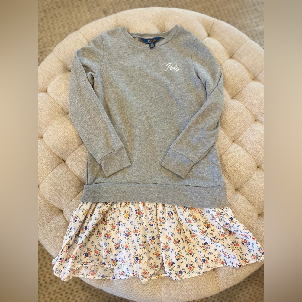 Polo by Ralph Lauren Gray Sweatshirt dress girls size 8